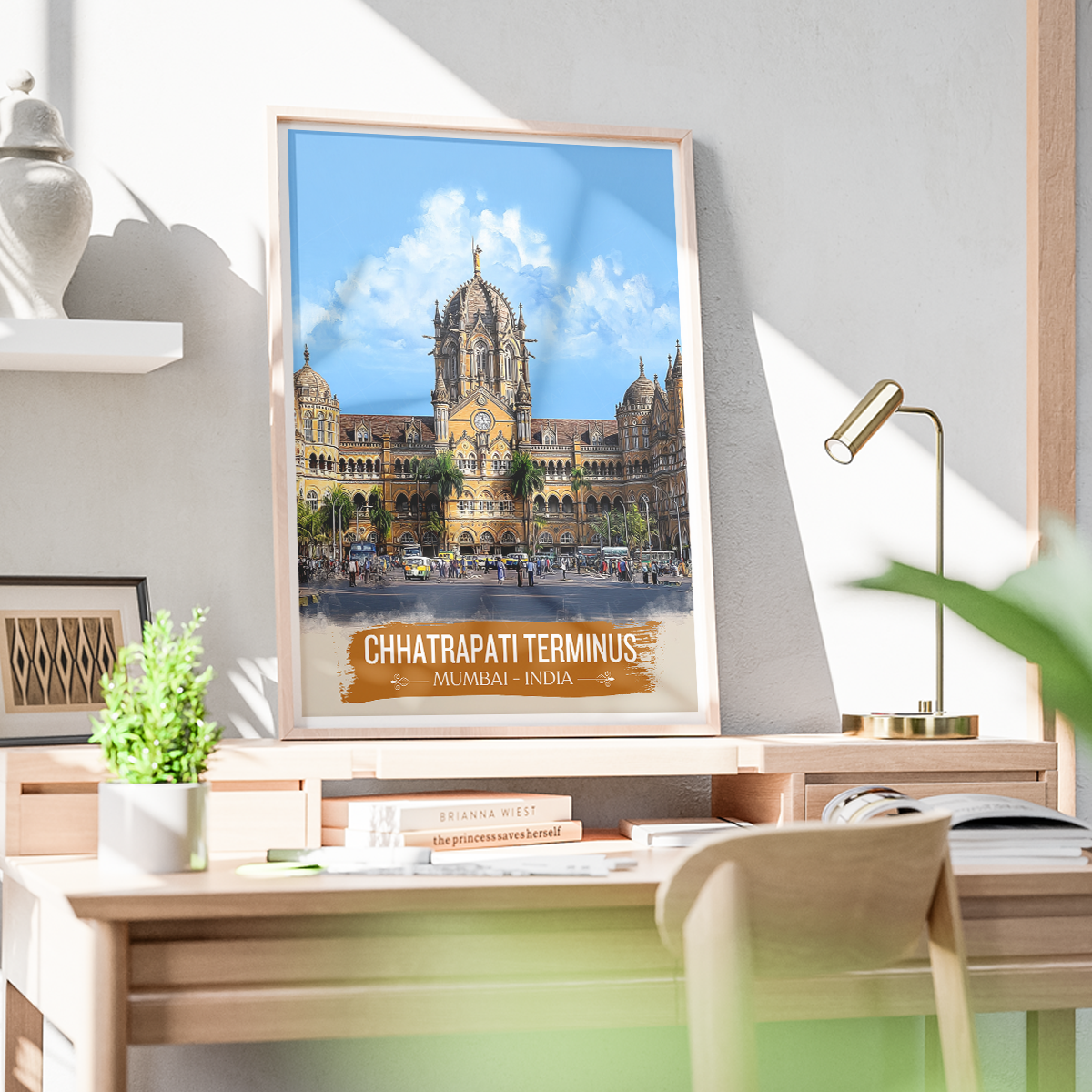 Chhartarpati Shivaji Maharaj Railway Station - Mumbai - India - Travel Wall Art Print Poster - Art Print - Travel Art Poster
