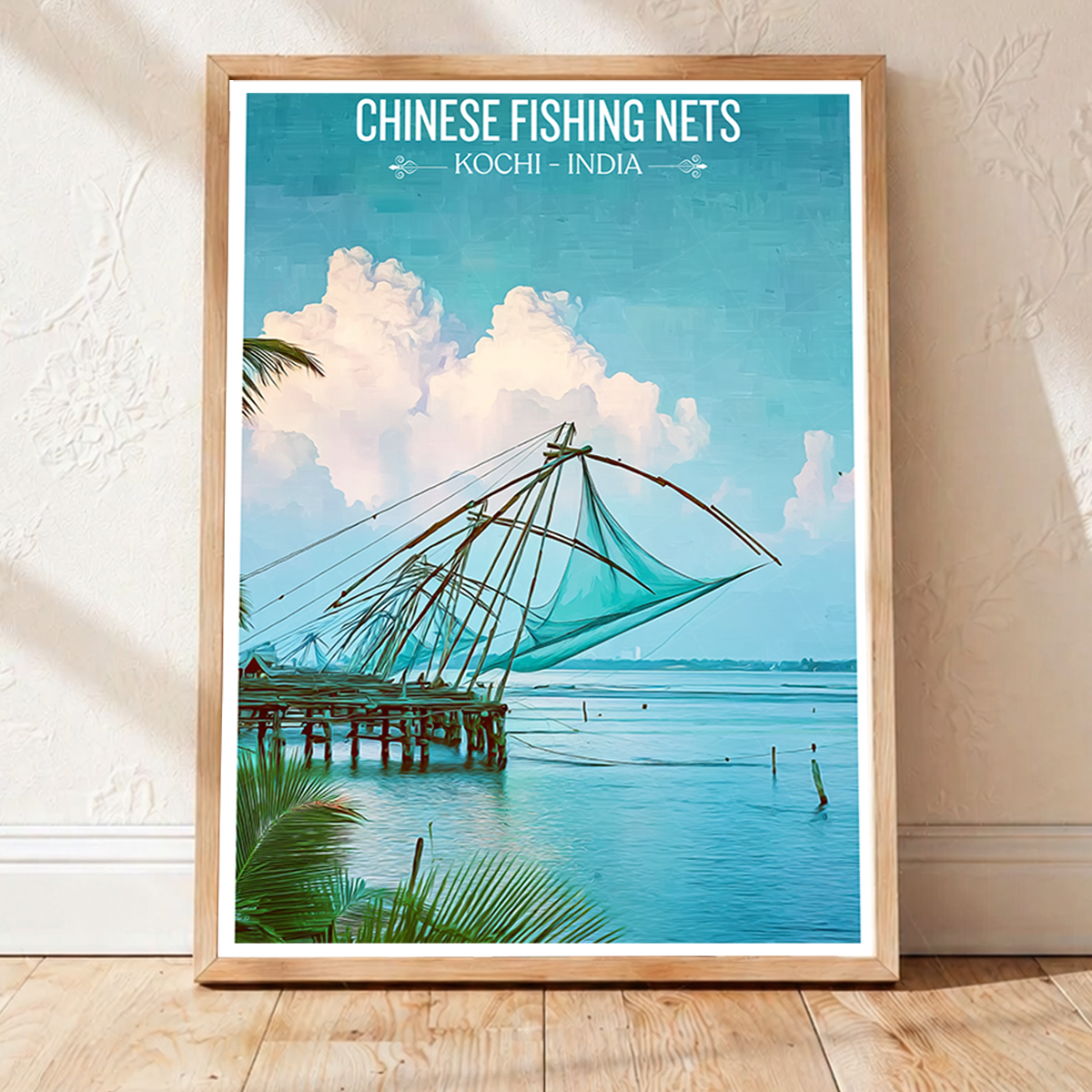 Chinese Fishing Nets - Kochi - India - Travel Wall Art Print Poster - Art Print - Travel Art Poster