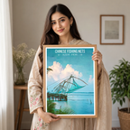 Chinese Fishing Nets - Kochi - India - Travel Wall Art Print Poster - Art Print - Travel Art Poster