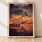 Chinese Fishing Nets - Kerala - India - Travel Wall Art Print Poster - Art Print - Travel Art Poster