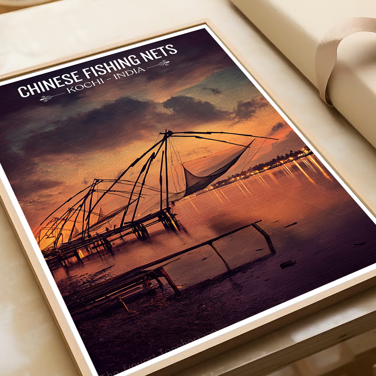 Chinese Fishing Nets - Kerala - India - Travel Wall Art Print Poster - Art Print - Travel Art Poster