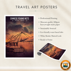 Chinese Fishing Nets - Kerala - India - Travel Wall Art Print Poster - Art Print - Travel Art Poster
