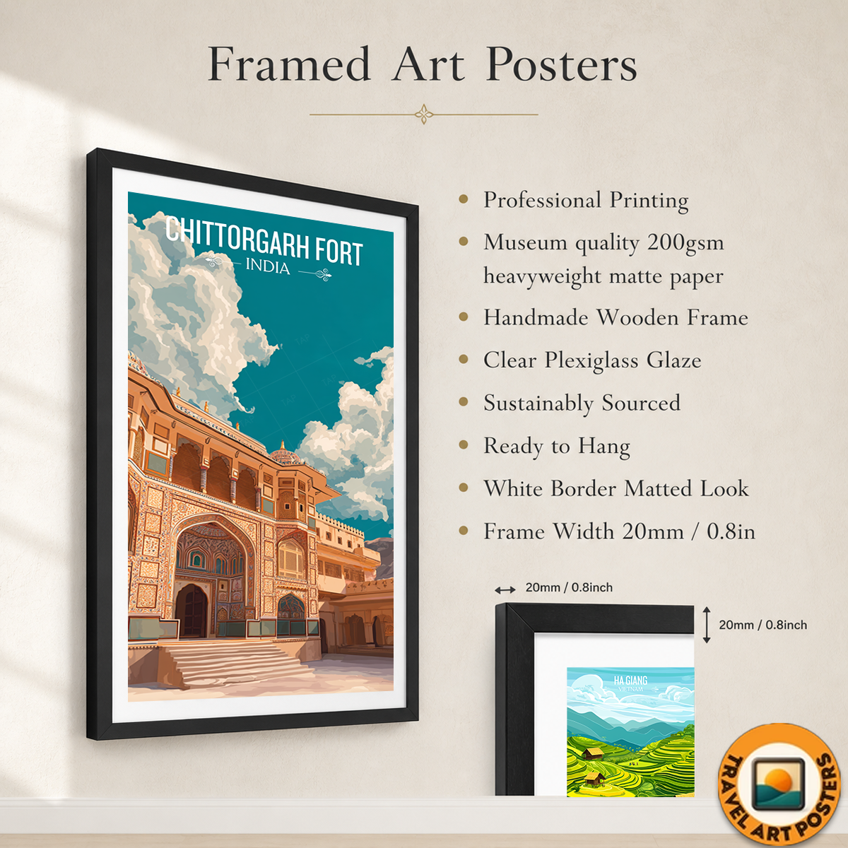 Chittorgarh Fort - Rajasthan - India - Travel Wall Art Print Poster - Art Print - Travel Art Poster
