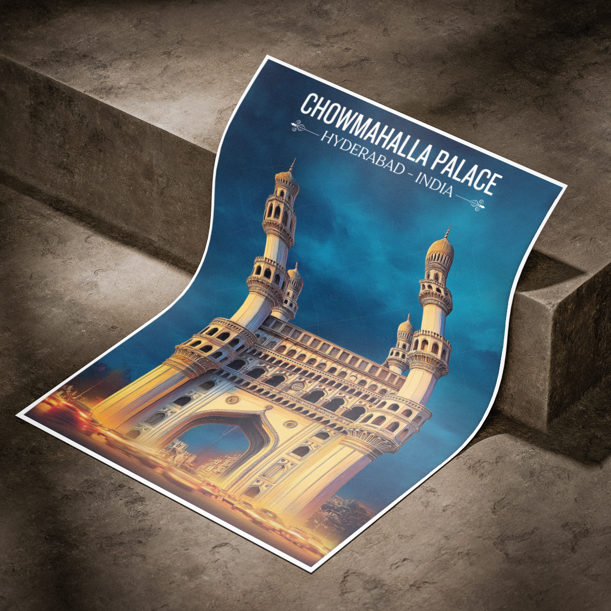Chowmahallah Palace - Hyderabad - India - Travel Wall Art Print Poster - Art Print - Travel Art Poster