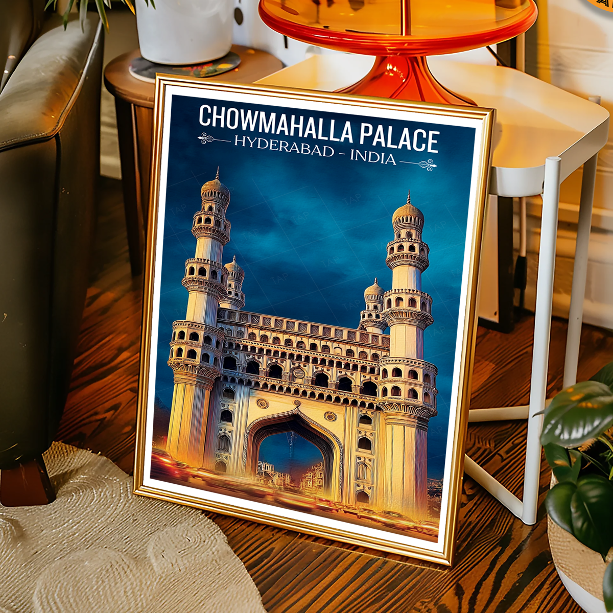 Chowmahallah Palace - Hyderabad - India - Travel Wall Art Print Poster - Art Print - Travel Art Poster