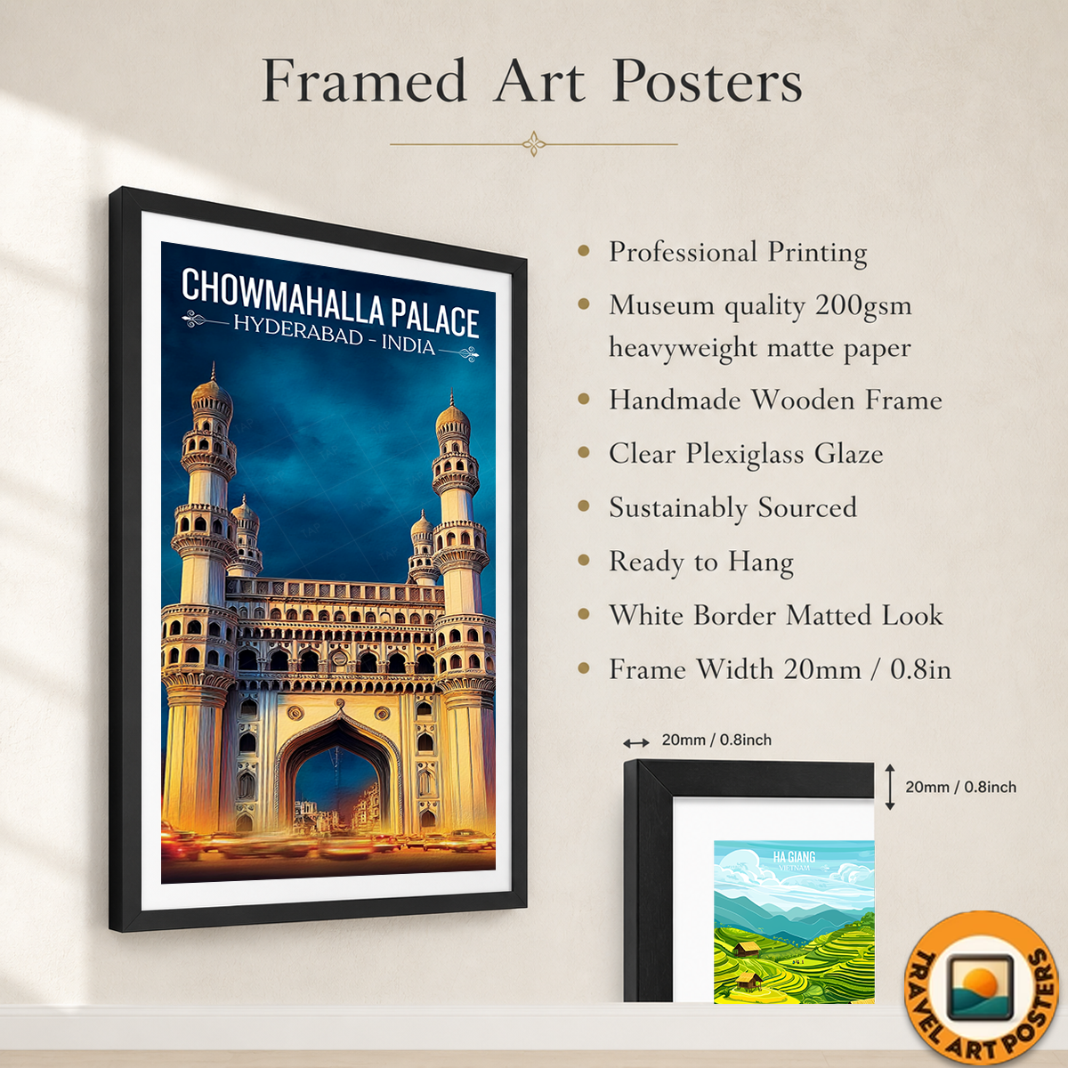 Chowmahallah Palace - Hyderabad - India - Travel Wall Art Print Poster - Art Print - Travel Art Poster