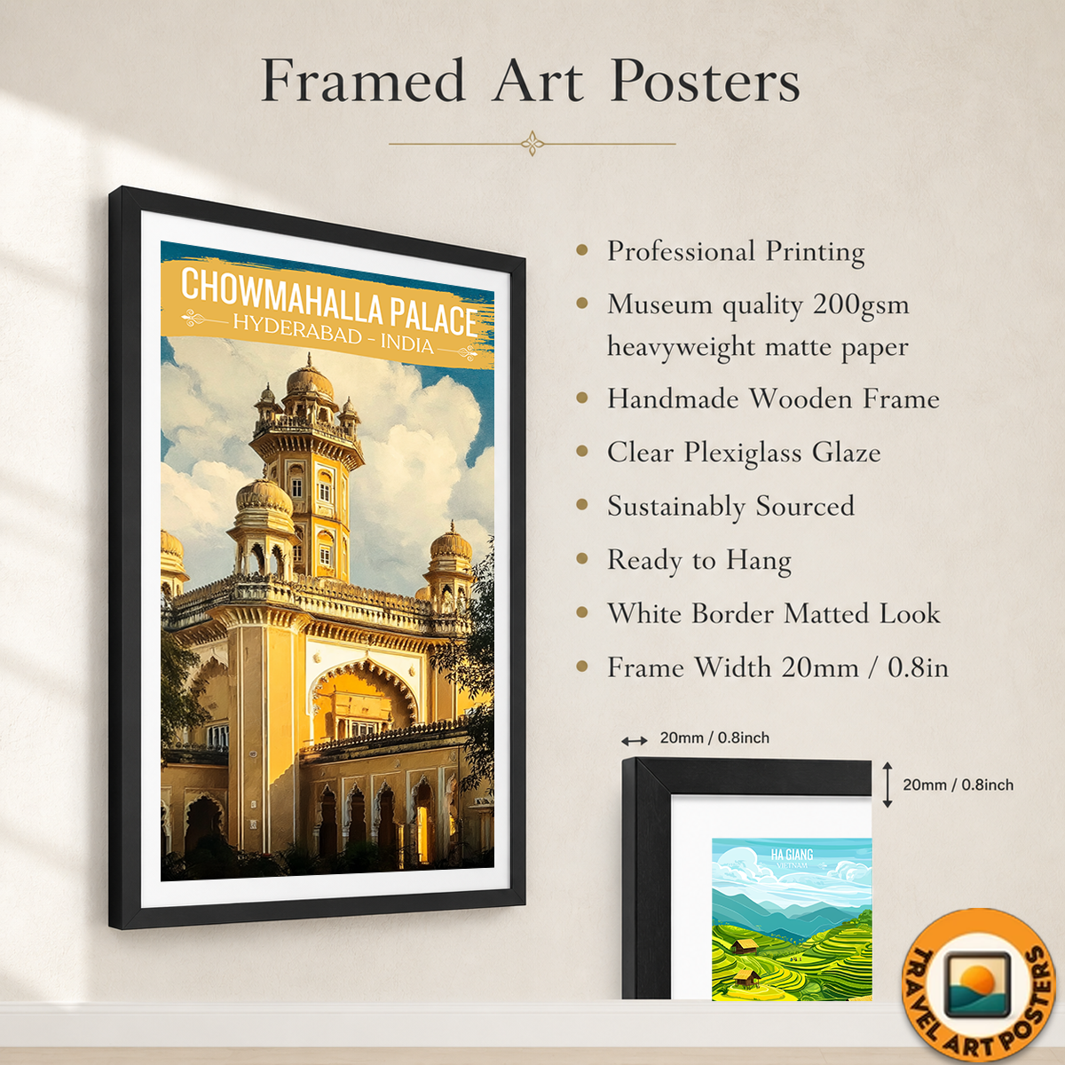 Chowmahallah Nizam Palace - Hyderabad - India - Travel Wall Art Print Poster - Art Print - Travel Art Poster