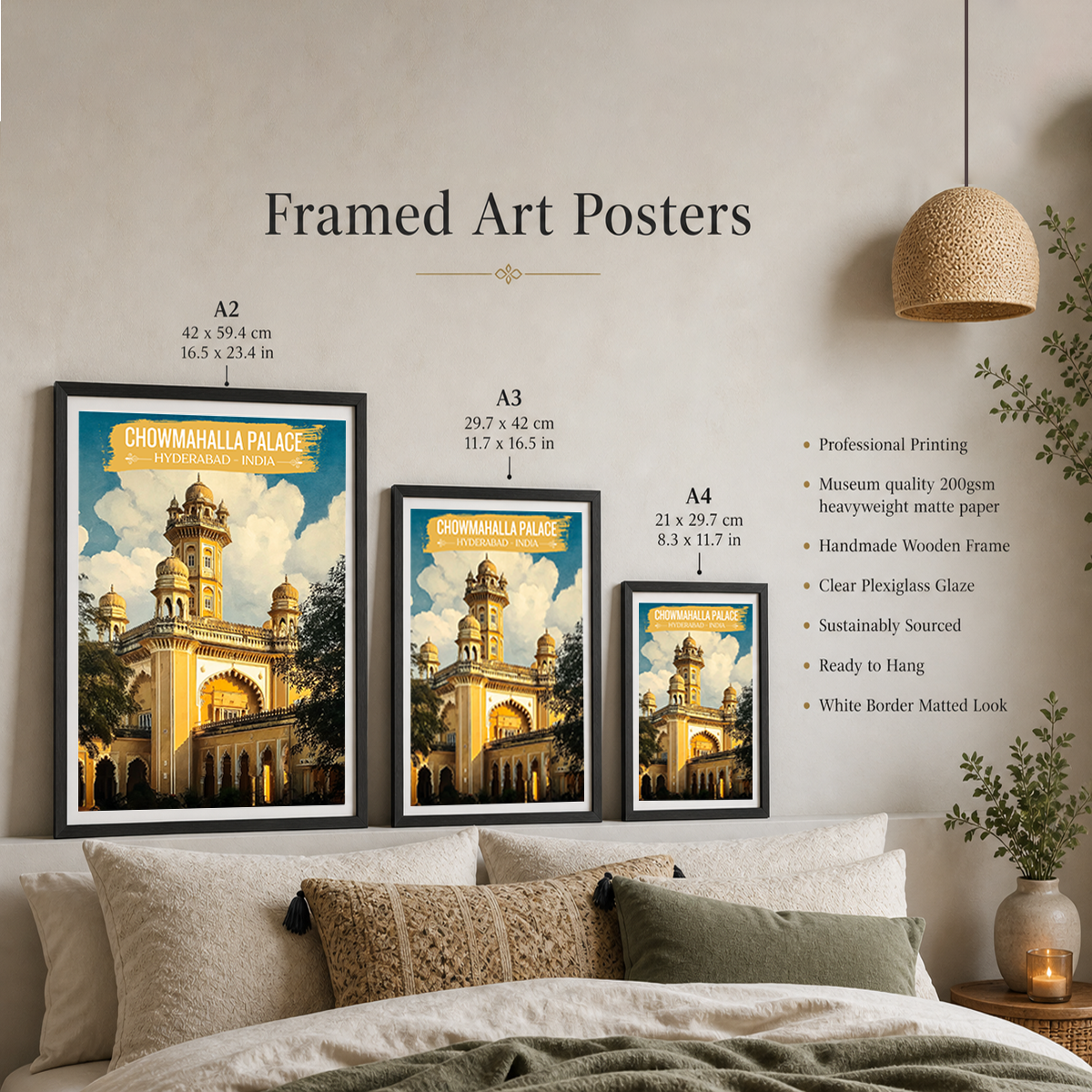 Chowmahallah Nizam Palace - Hyderabad - India - Travel Wall Art Print Poster - Art Print - Travel Art Poster