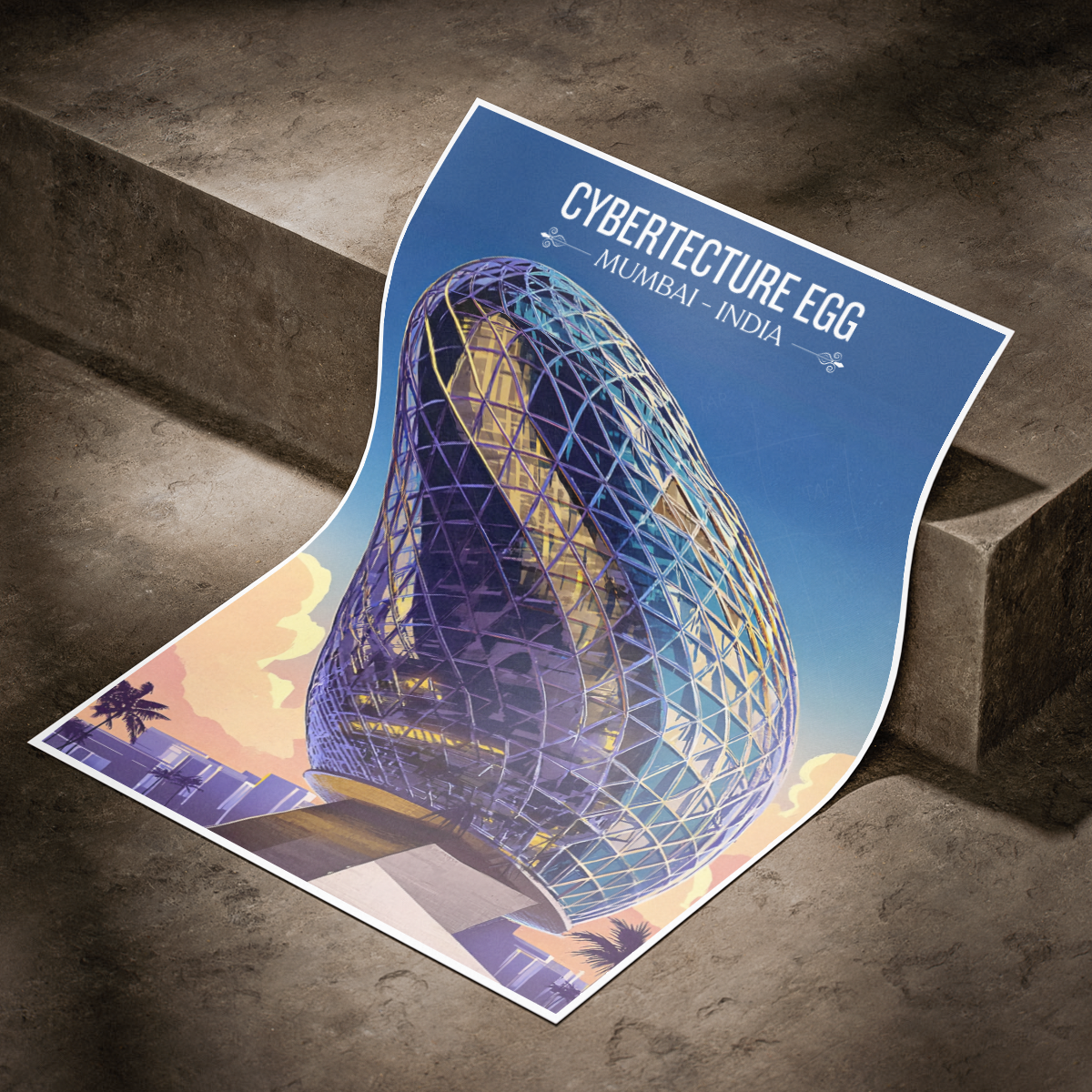 Cybertecture Egg - Mumbai - India - Travel Wall Art Print Poster - Art Print - Travel Art Poster