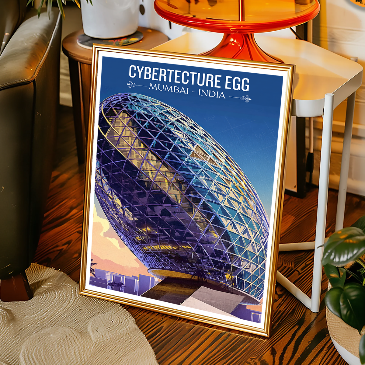 Cybertecture Egg - Mumbai - India - Travel Wall Art Print Poster - Art Print - Travel Art Poster