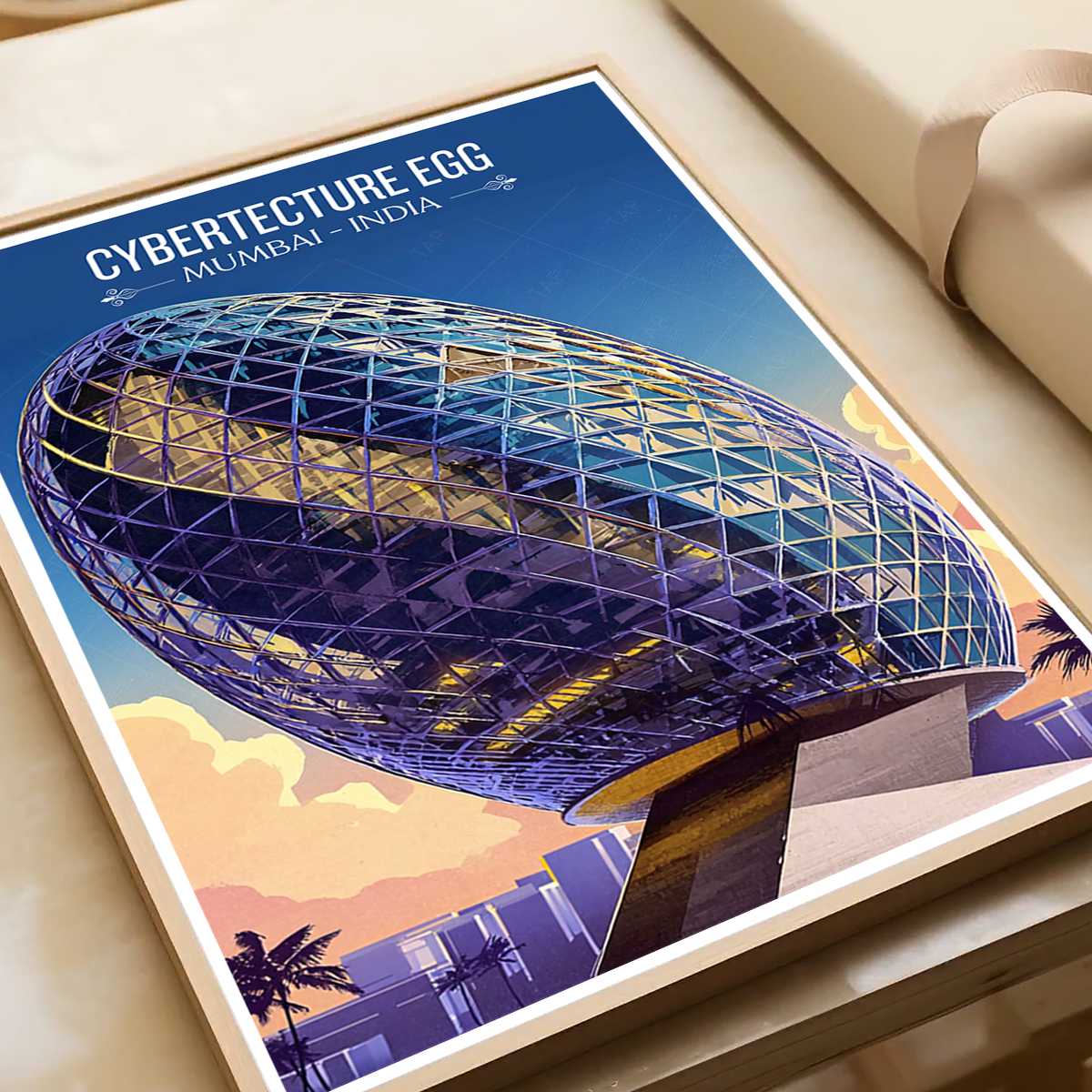 Cybertecture Egg - Mumbai - India - Travel Wall Art Print Poster - Art Print - Travel Art Poster