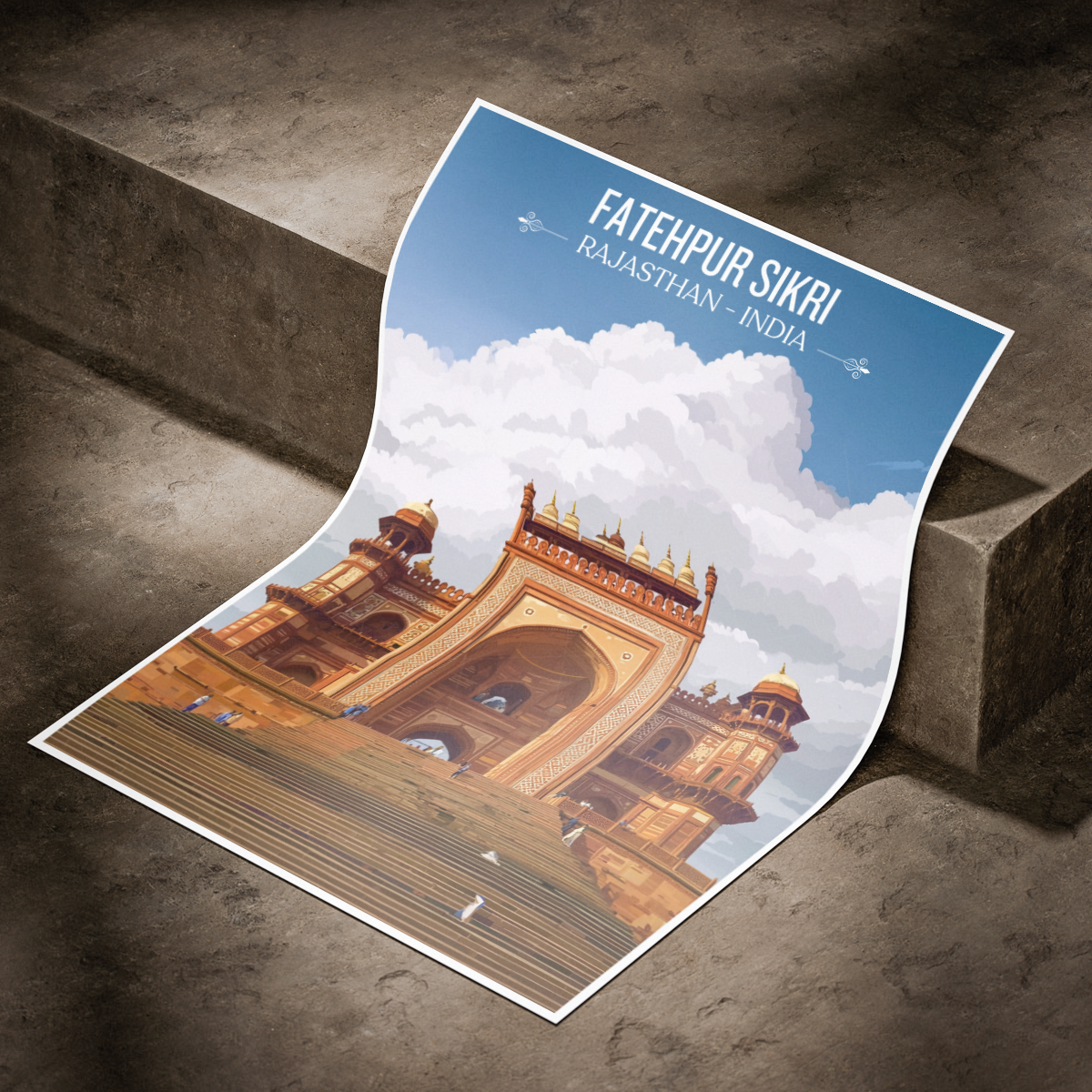 Fatehpur Sikri - Rajasthan- India - Travel Wall Art Print Poster - Art Print - Travel Art Poster