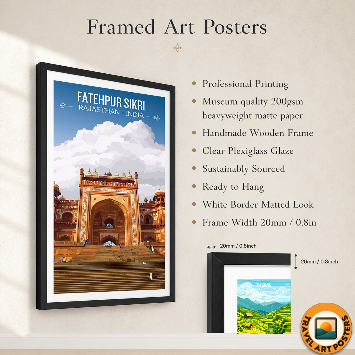 Fatehpur Sikri - Rajasthan- India - Travel Wall Art Print Poster - Art Print - Travel Art Poster
