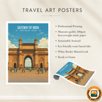Gateway of India - New Delhi - India - Travel Wall Art Print Poster - Art Print - Travel Art Poster
