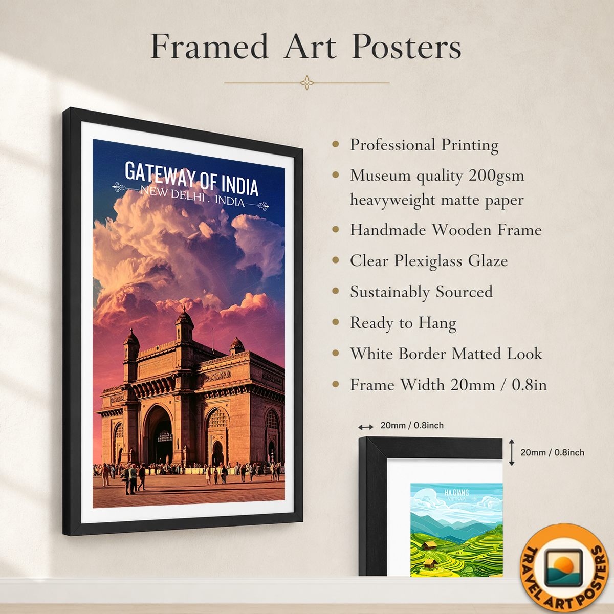 India Gate - New Delhi - India - Travel Wall Art Print Poster - Art Print - Travel Art Poster