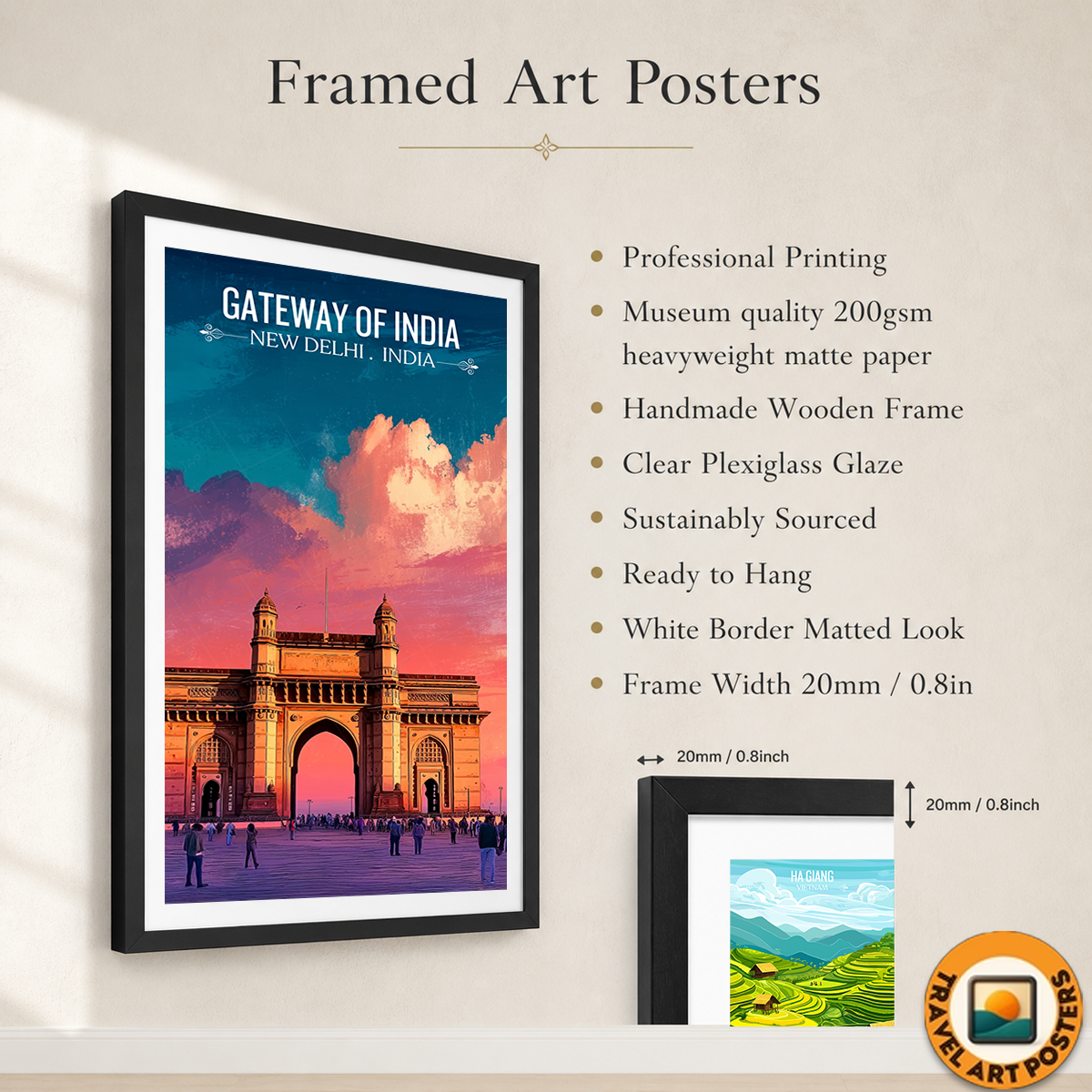 Taj Mahal of Mumbai - New Delhi - India - Travel Wall Art Print Poster - Art Print - Travel Art Poster