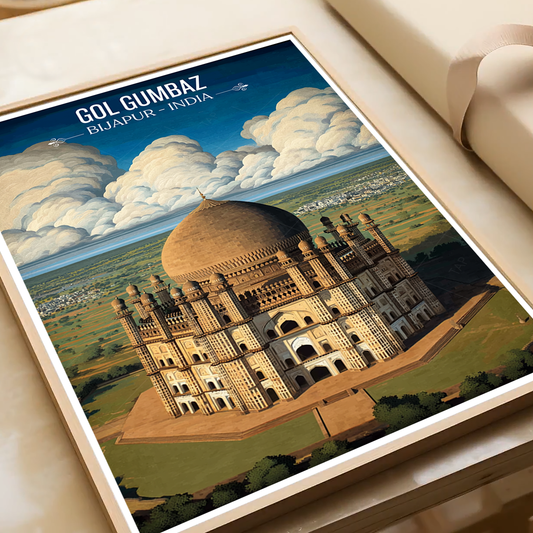 Gol Gumbaz - Bijapur - Travel Wall Art Print Poster - Art Print - Travel Art Poster