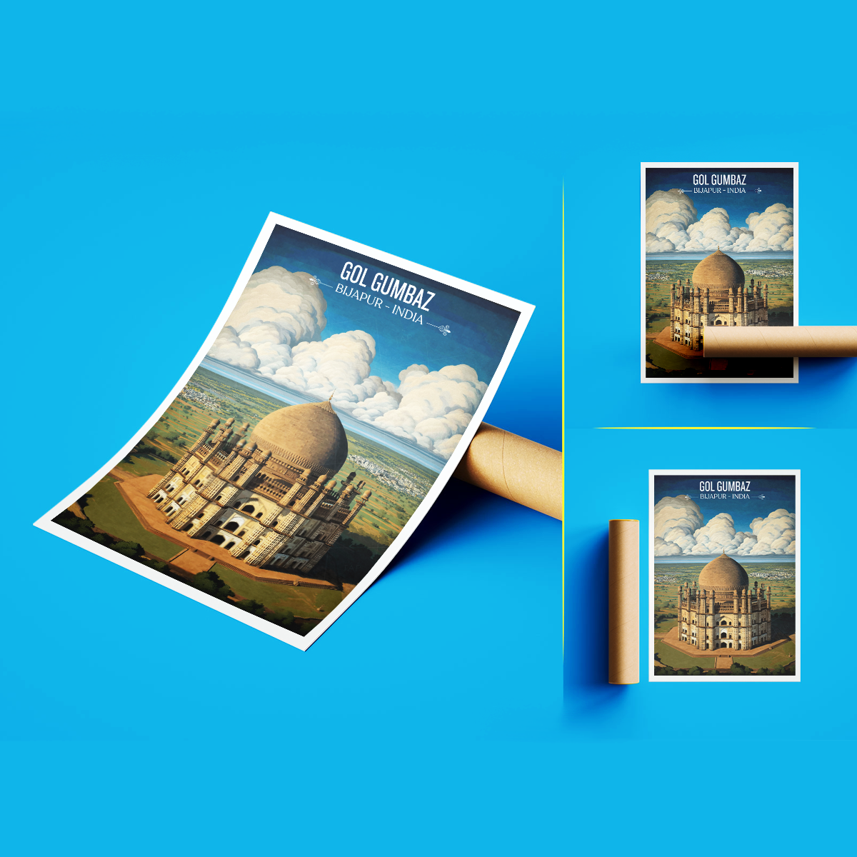 Gol Gumbaz - Bijapur - Travel Wall Art Print Poster - Art Print - Travel Art Poster
