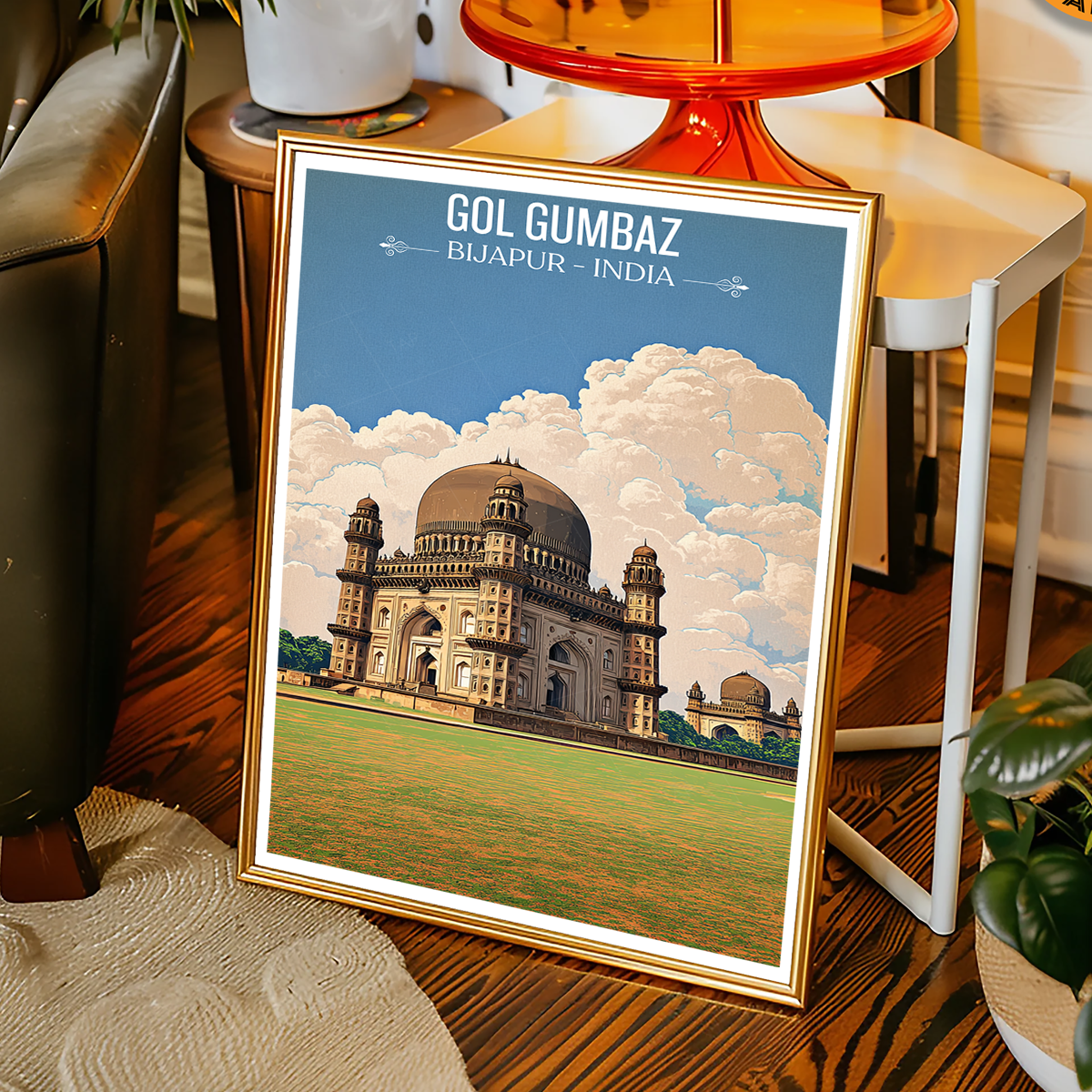 Gol Gumbaz - Karnataka - Travel Wall Art Print Poster - Art Print - Travel Art Poster