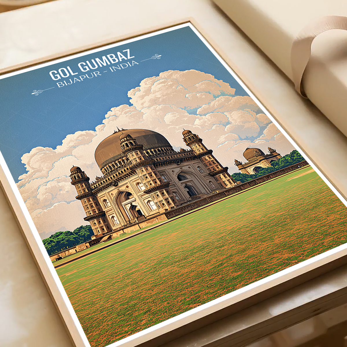 Gol Gumbaz - Karnataka - Travel Wall Art Print Poster - Art Print - Travel Art Poster