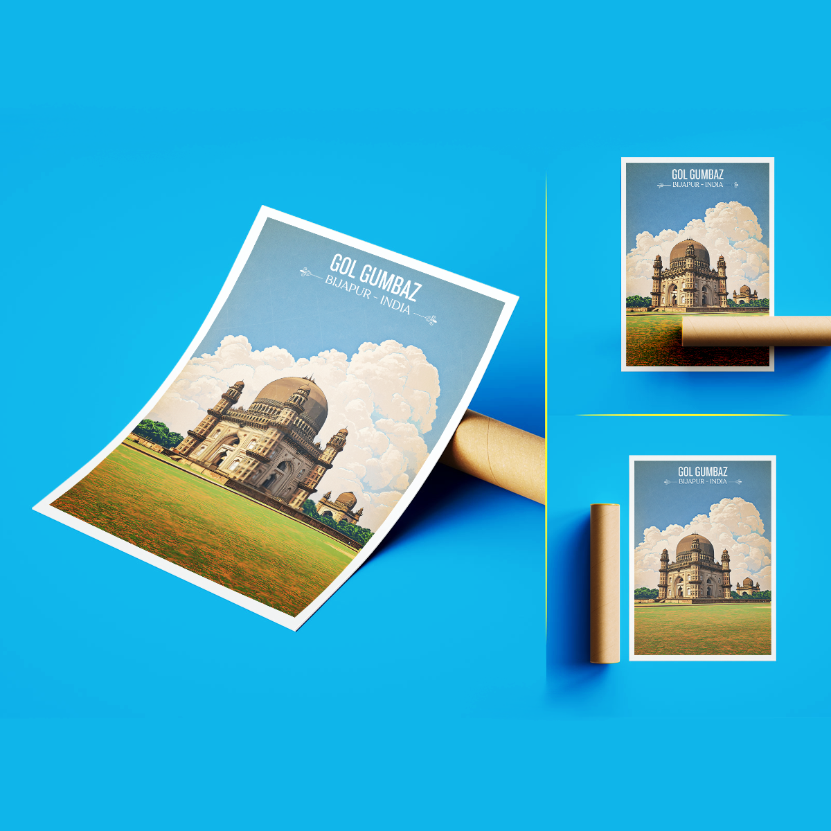 Gol Gumbaz - Karnataka - Travel Wall Art Print Poster - Art Print - Travel Art Poster
