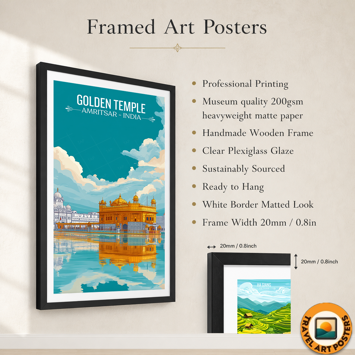 Golden Temple - Amritsar - Travel Wall Art Print Poster - Art Print - Travel Art Poster