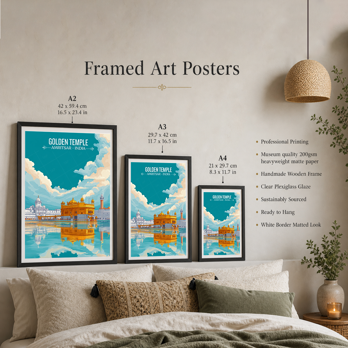Golden Temple - Amritsar - Travel Wall Art Print Poster - Art Print - Travel Art Poster