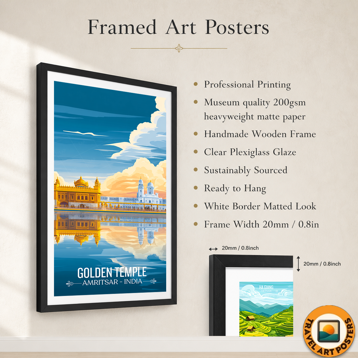 Golden Temple Harmandir Sahib - Amritsar - Travel Wall Art Print Poster - Art Print - Travel Art Poster