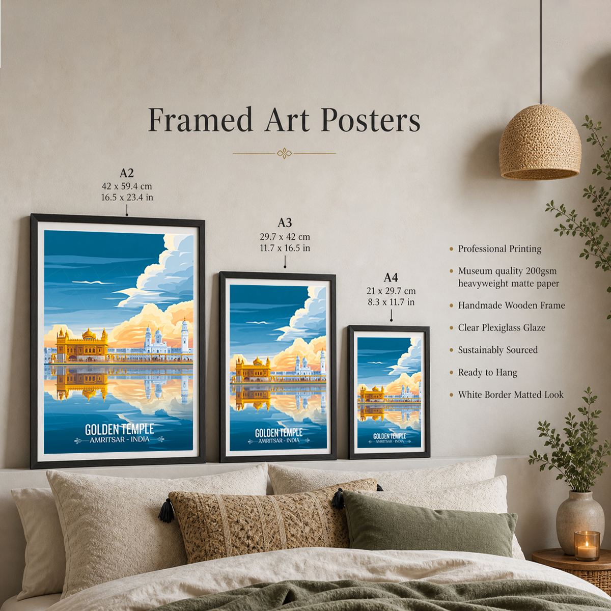 Golden Temple Harmandir Sahib - Amritsar - Travel Wall Art Print Poster - Art Print - Travel Art Poster