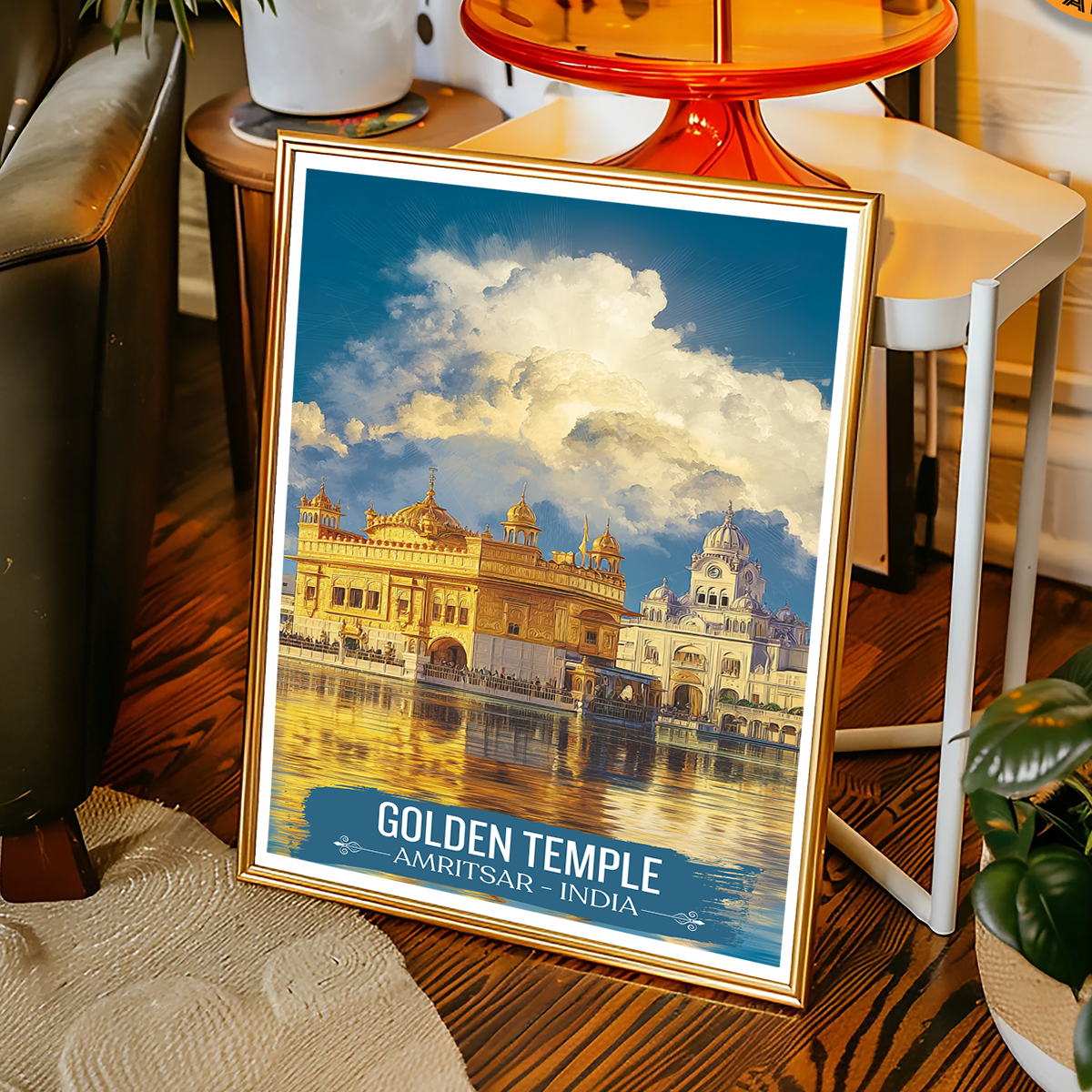 Golden Temple Sri Darbar Sahib - Amritsar - Travel Wall Art Print Poster - Art Print - Travel Art Poster