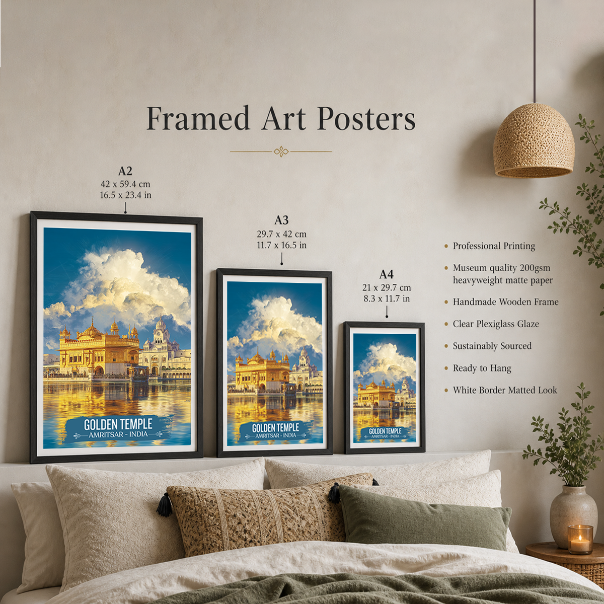 Golden Temple Sri Darbar Sahib - Amritsar - Travel Wall Art Print Poster - Art Print - Travel Art Poster