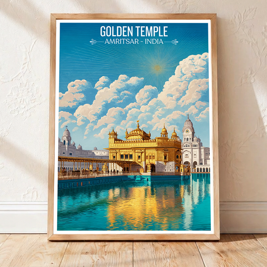 Sikh Holy Golden Temple - Amritsar - Travel Wall Art Print Poster - Art Print - Travel Art Poster