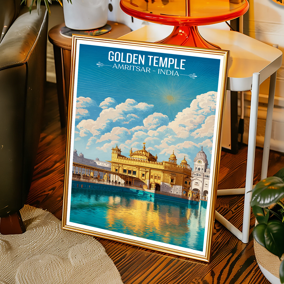 Sikh Holy Golden Temple - Amritsar - Travel Wall Art Print Poster - Art Print - Travel Art Poster