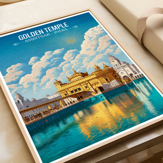 Sikh Holy Golden Temple - Amritsar - Travel Wall Art Print Poster - Art Print - Travel Art Poster