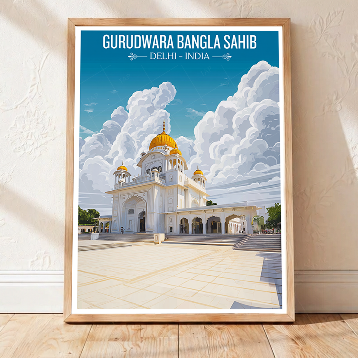 Gurudwara Bangla Sahib – New Delhi Travel Art Poster - Art Print - Travel Art Poster