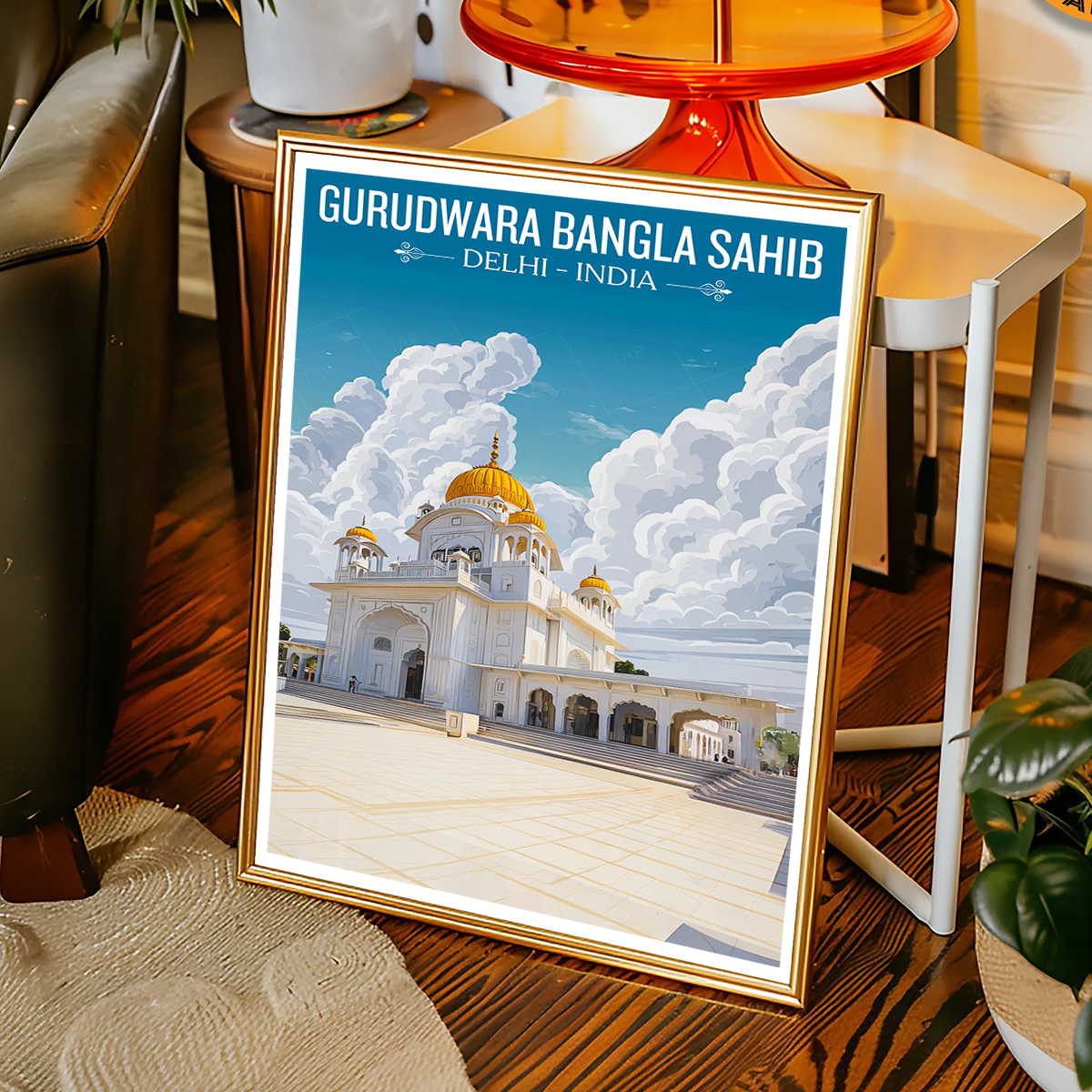 Gurudwara Bangla Sahib – New Delhi Travel Art Poster - Art Print - Travel Art Poster