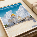 Gurudwara Bangla Sahib – New Delhi Travel Art Poster - Art Print - Travel Art Poster