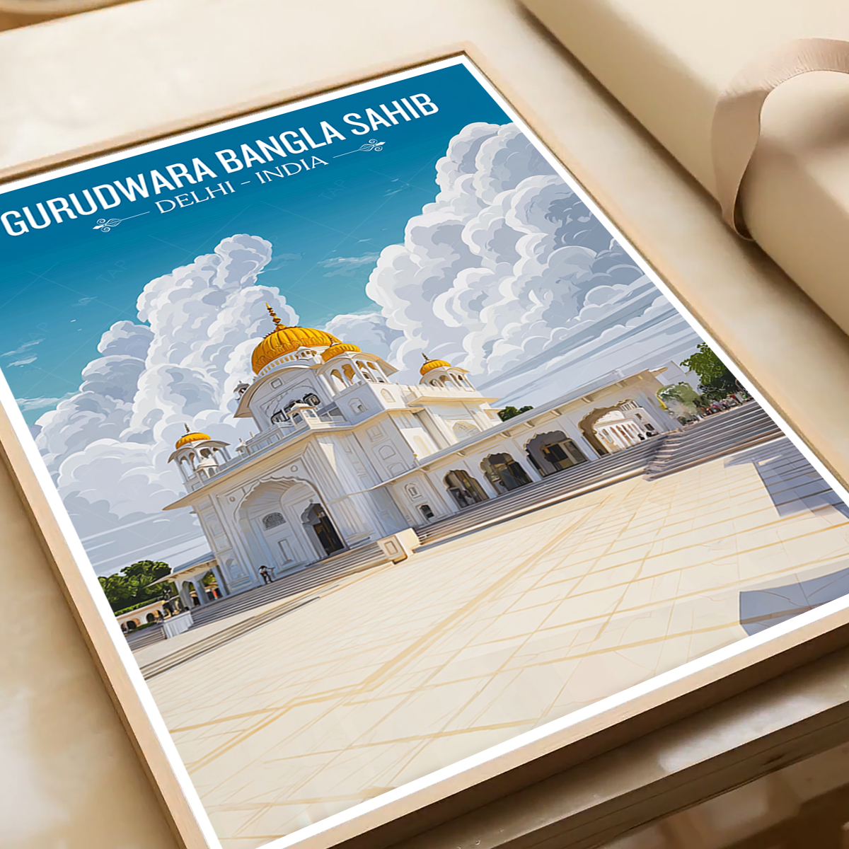 Gurudwara Bangla Sahib – New Delhi Travel Art Poster - Art Print - Travel Art Poster