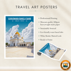 Gurudwara Bangla Sahib – New Delhi Travel Art Poster - Art Print - Travel Art Poster