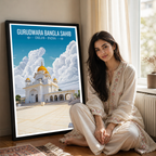 Gurudwara Bangla Sahib – New Delhi Travel Art Poster - Art Print - Travel Art Poster