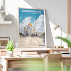 Gurudwara Bangla Sahib – New Delhi Travel Art Poster - Art Print - Travel Art Poster
