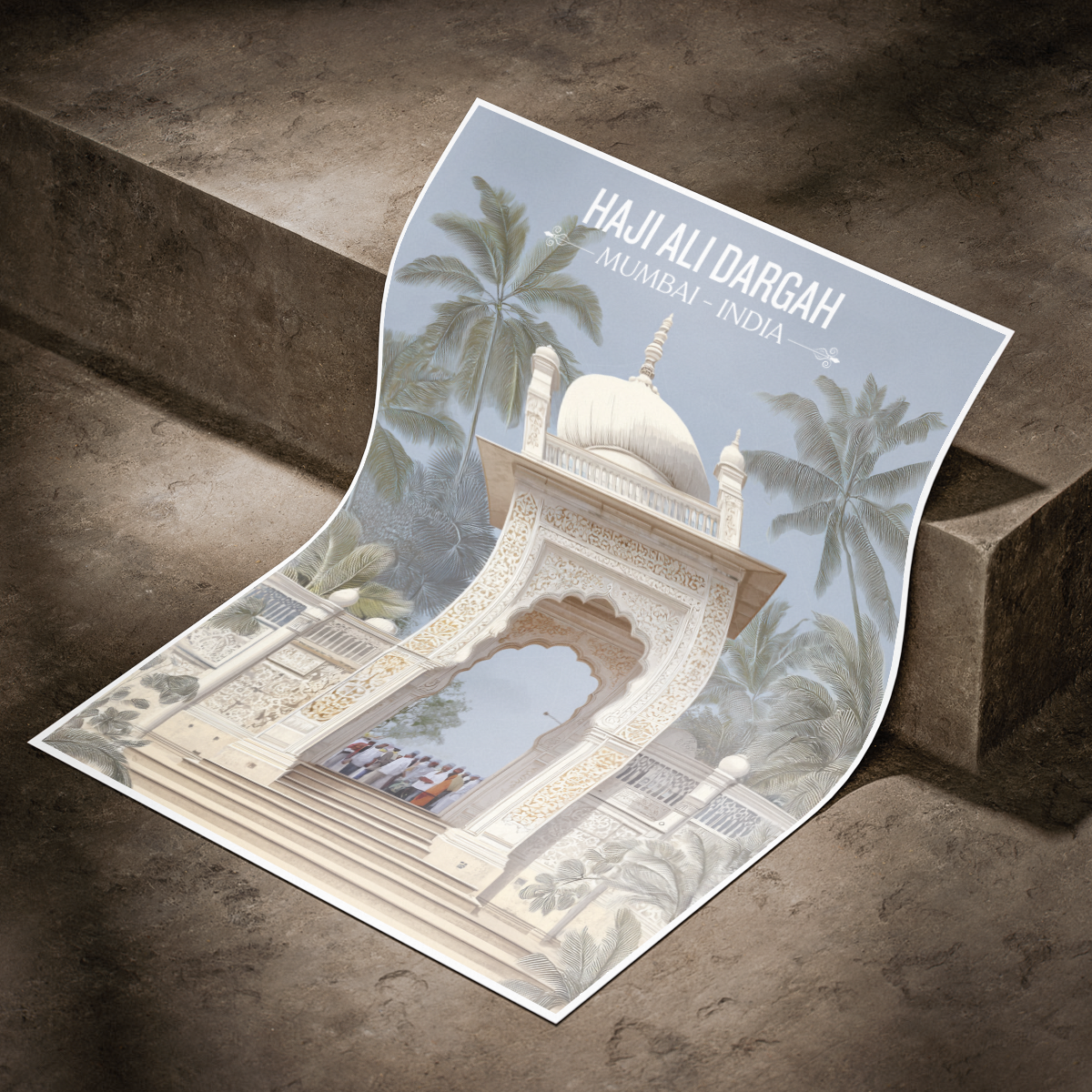 Haji Ali Dargah - Mumbai - Travel Wall Art Print Poster - Art Print - Travel Art Poster