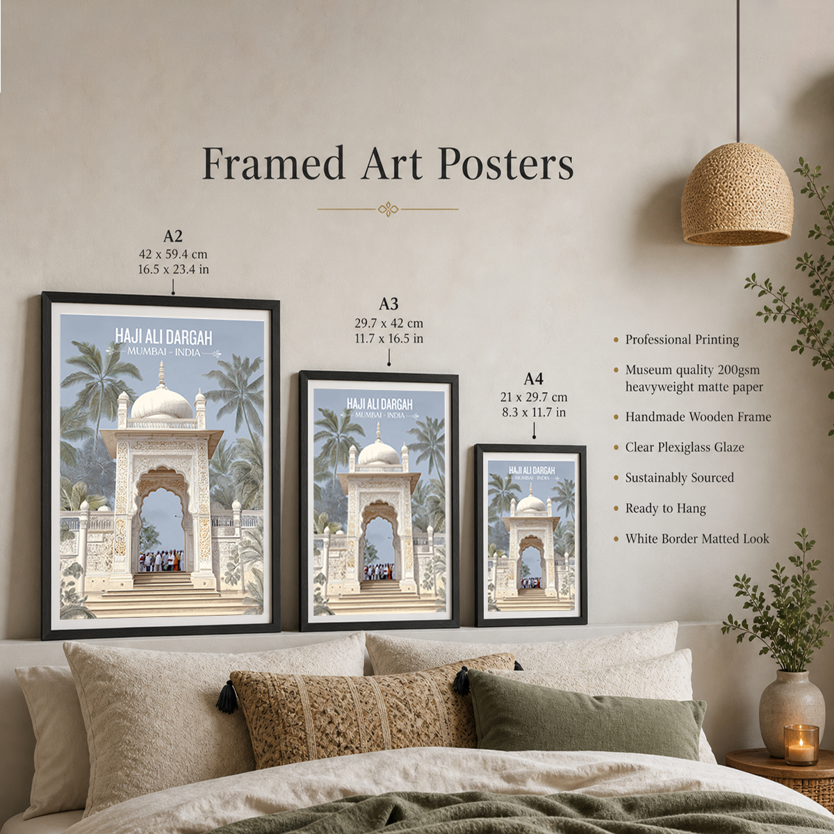 Haji Ali Dargah - Mumbai - Travel Wall Art Print Poster - Art Print - Travel Art Poster