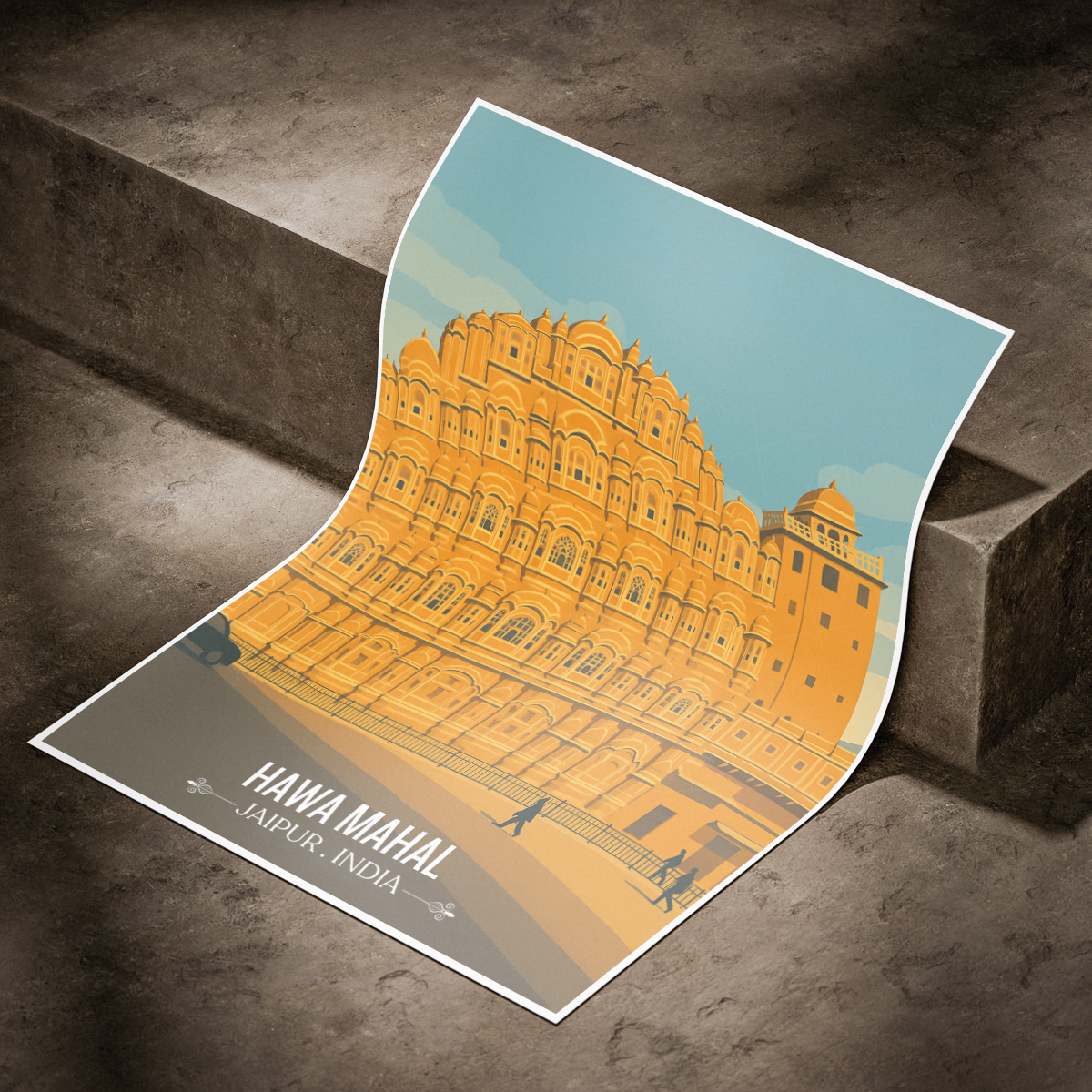 Hawa Mahal - Jaipur - Travel Wall Art Print Poster - Art Print - Travel Art Poster