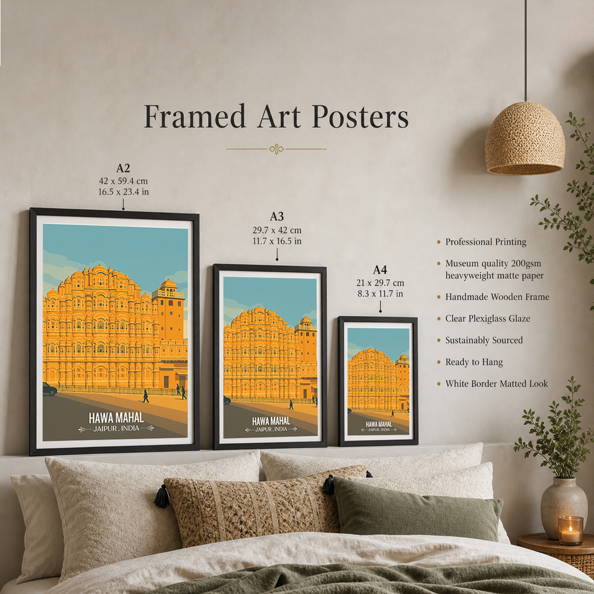 Hawa Mahal - Jaipur - Travel Wall Art Print Poster - Art Print - Travel Art Poster