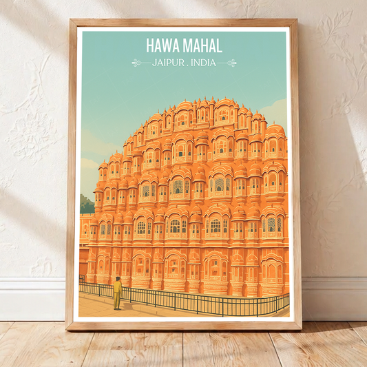 Win Palace Hawa Mahal - Jaipur - Travel Wall Art Print Poster - Art Print - Travel Art Poster