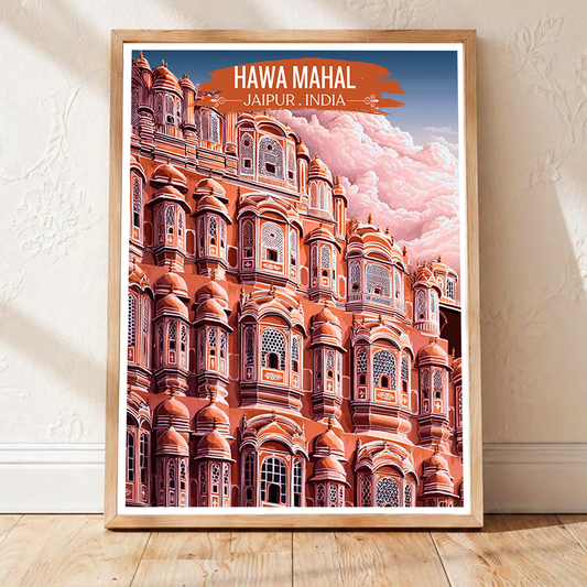 Palace of the Breeze - Jaipur - Travel Wall Art Print Poster - Art Print - Travel Art Poster