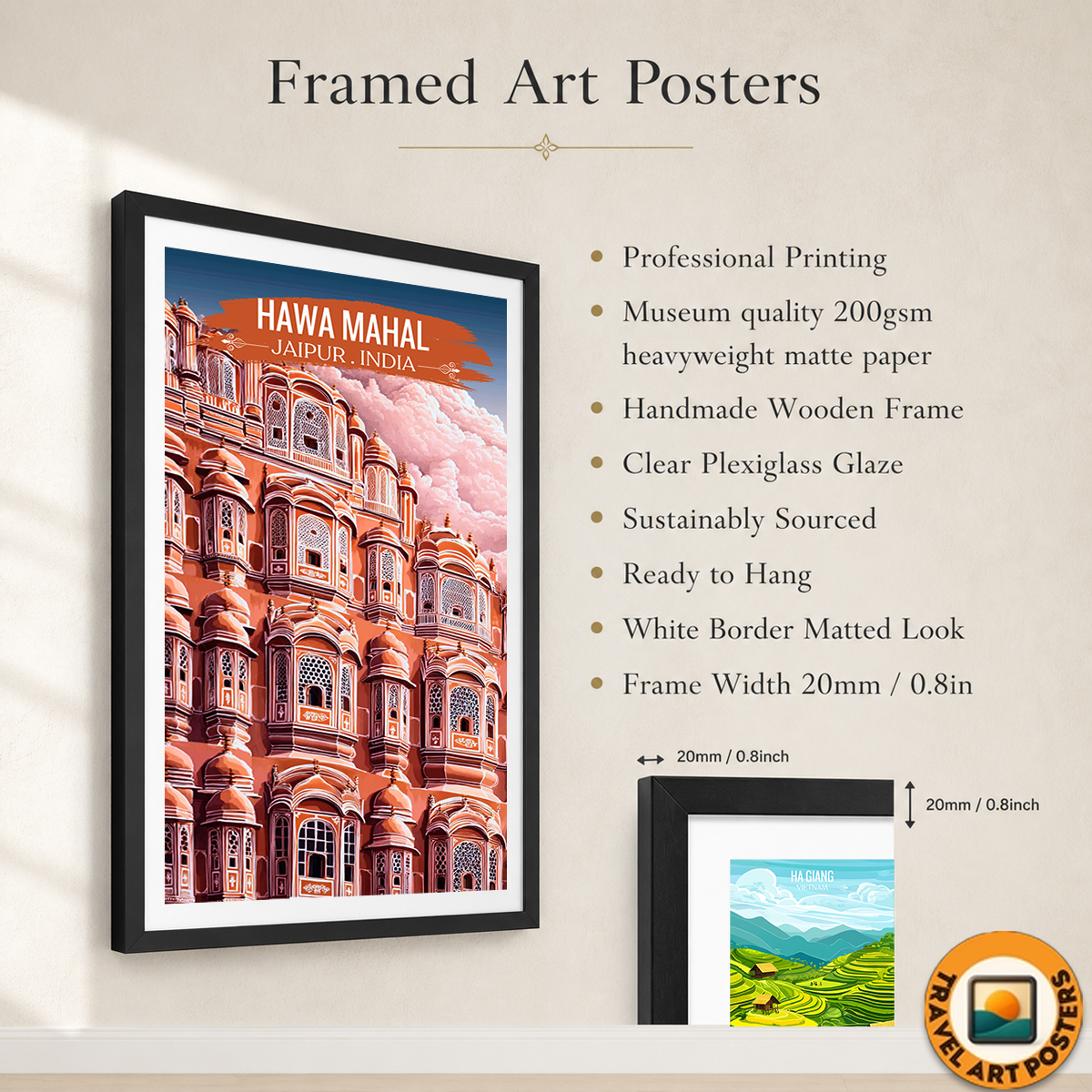 Palace of the Breeze - Jaipur - Travel Wall Art Print Poster - Art Print - Travel Art Poster