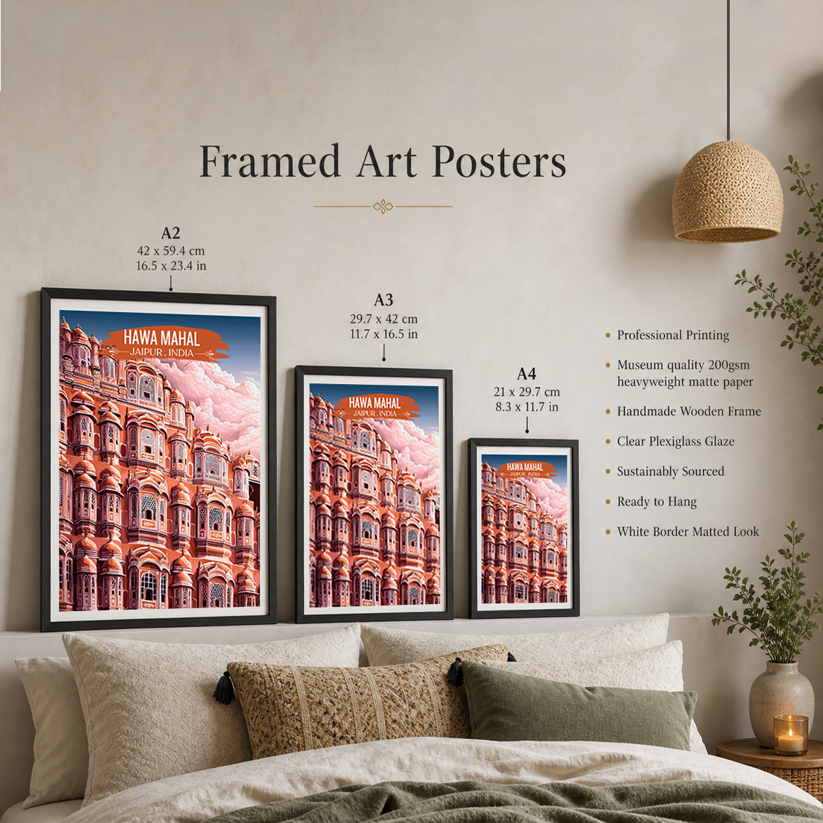 Palace of the Breeze - Jaipur - Travel Wall Art Print Poster - Art Print - Travel Art Poster
