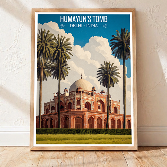 Humayun's Tomb - Delhi - Travel Wall Art Print Poster - Art Print - Travel Art Poster